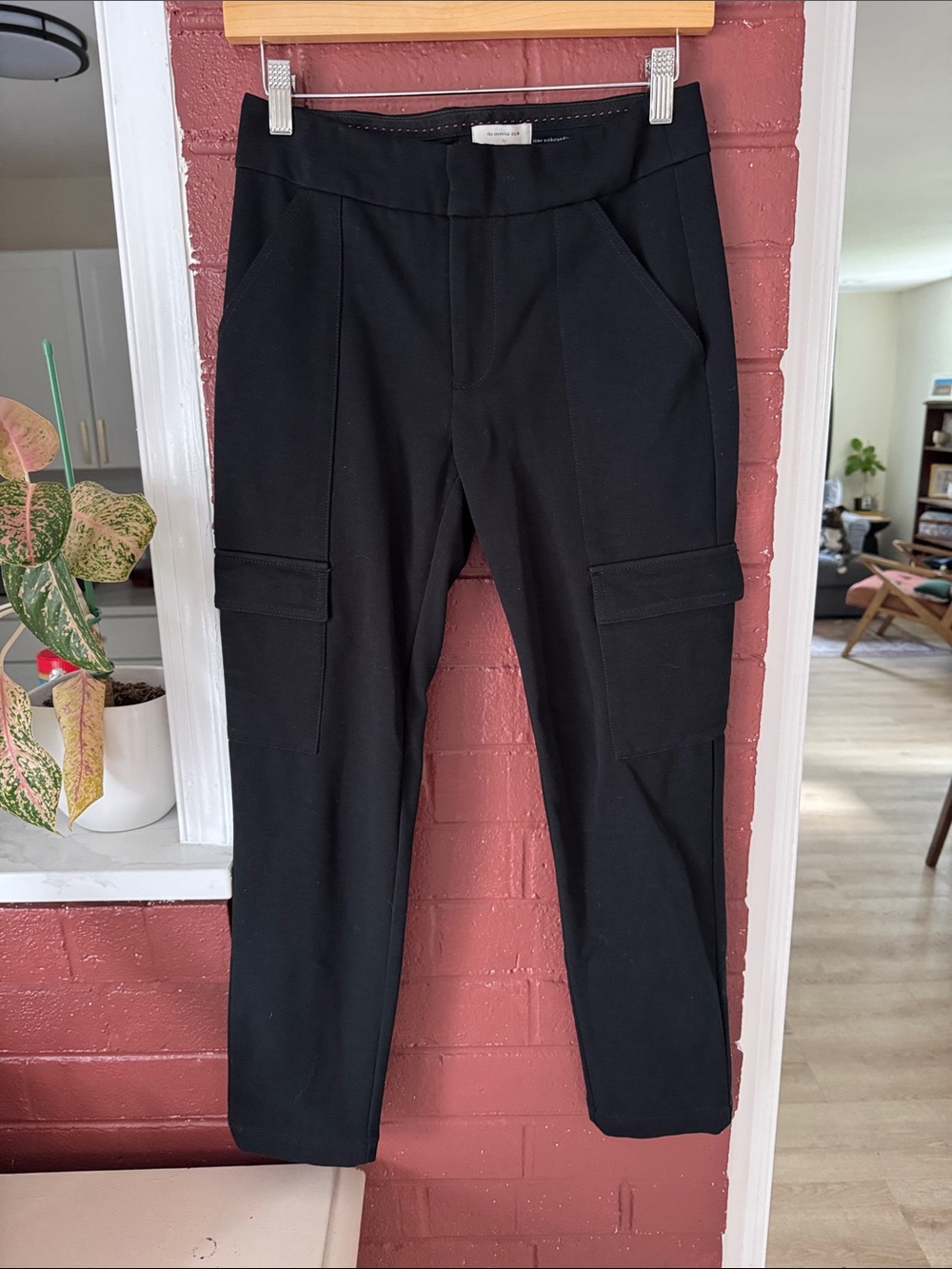 Anthropologie The Essential Slim Black Cargo Knit Trousers Size 2